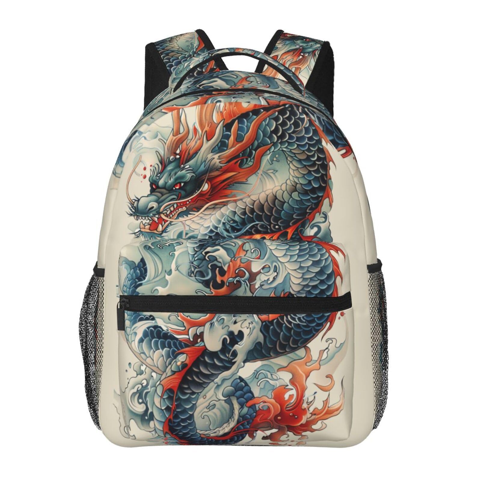 ESXPNVN Dragon Backpack Bag Large Capacity Laptop Backpacks Chinese Dragon Daypack Bookbag For Men Women