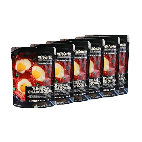 Wild Garden Adobo listo para usar, salsa gourmet tunecina Shakshouka a fuego lento, receta auténtica sin aditivos, sin conservantes, perfecta para