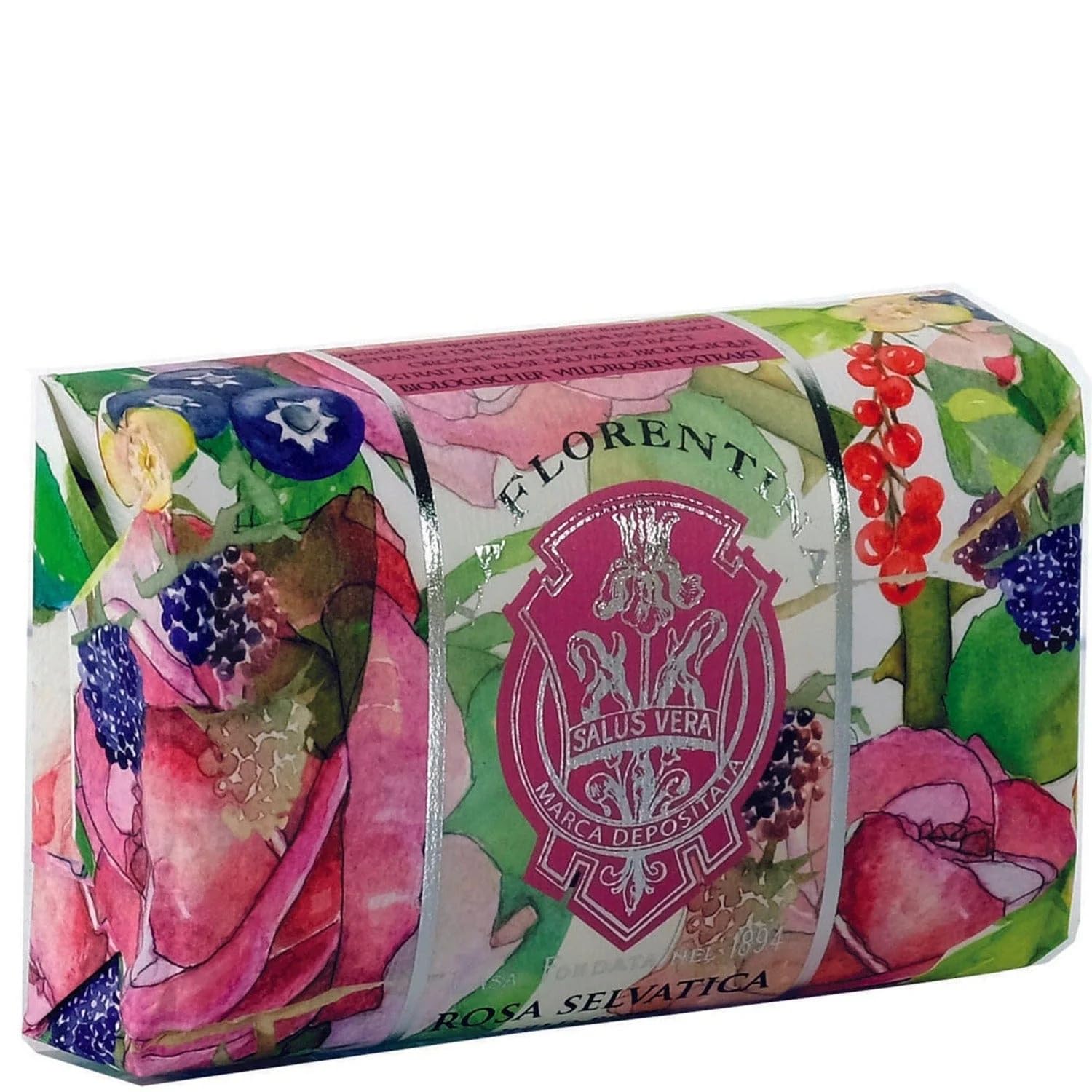 "Rosa Selvatica" Bar Soap, Wild Rose Scent,"Bellosguardo" Collection - 7 Ounces (200g) Package [ Italian Import ]