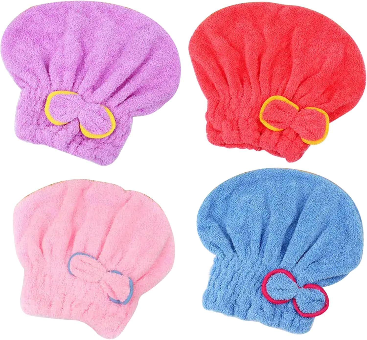 Bonnet de douche absorbant pour femme avec nœud microfibre séchage rapide