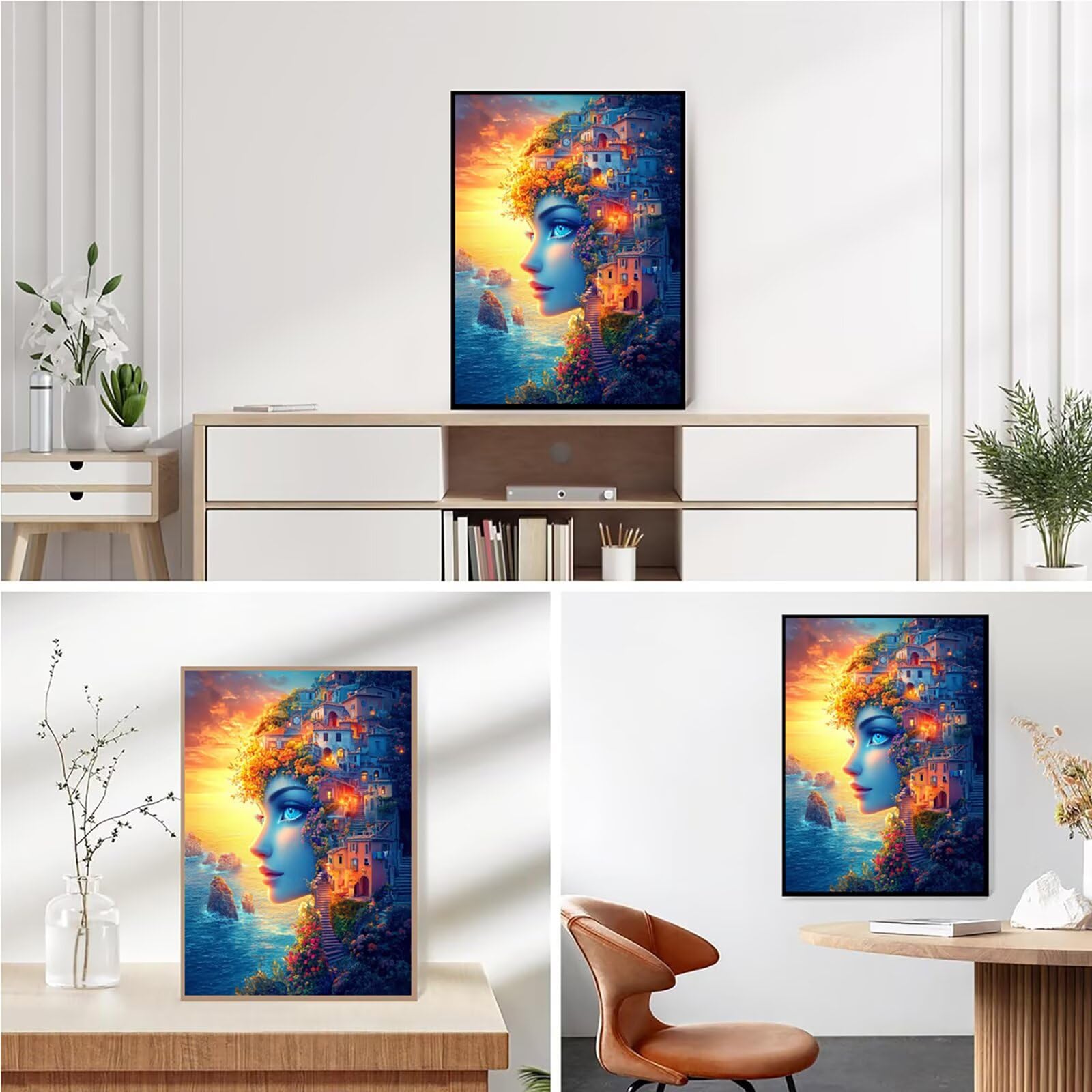 Diamond Painting Kit Completo, Diamond Painting Astratto, 5D Quadrato Pittura Diamante Kit Manualidades Adultos DIY Diamantini Crystal Art Disegni Ricamo Punto Croce Artigianale, 80x100cm Donna j0-726