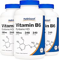 Vista 7 de Nutricost Vitamina B6 (Piridoxina HCl) 100 mg, 240 Cápsulas