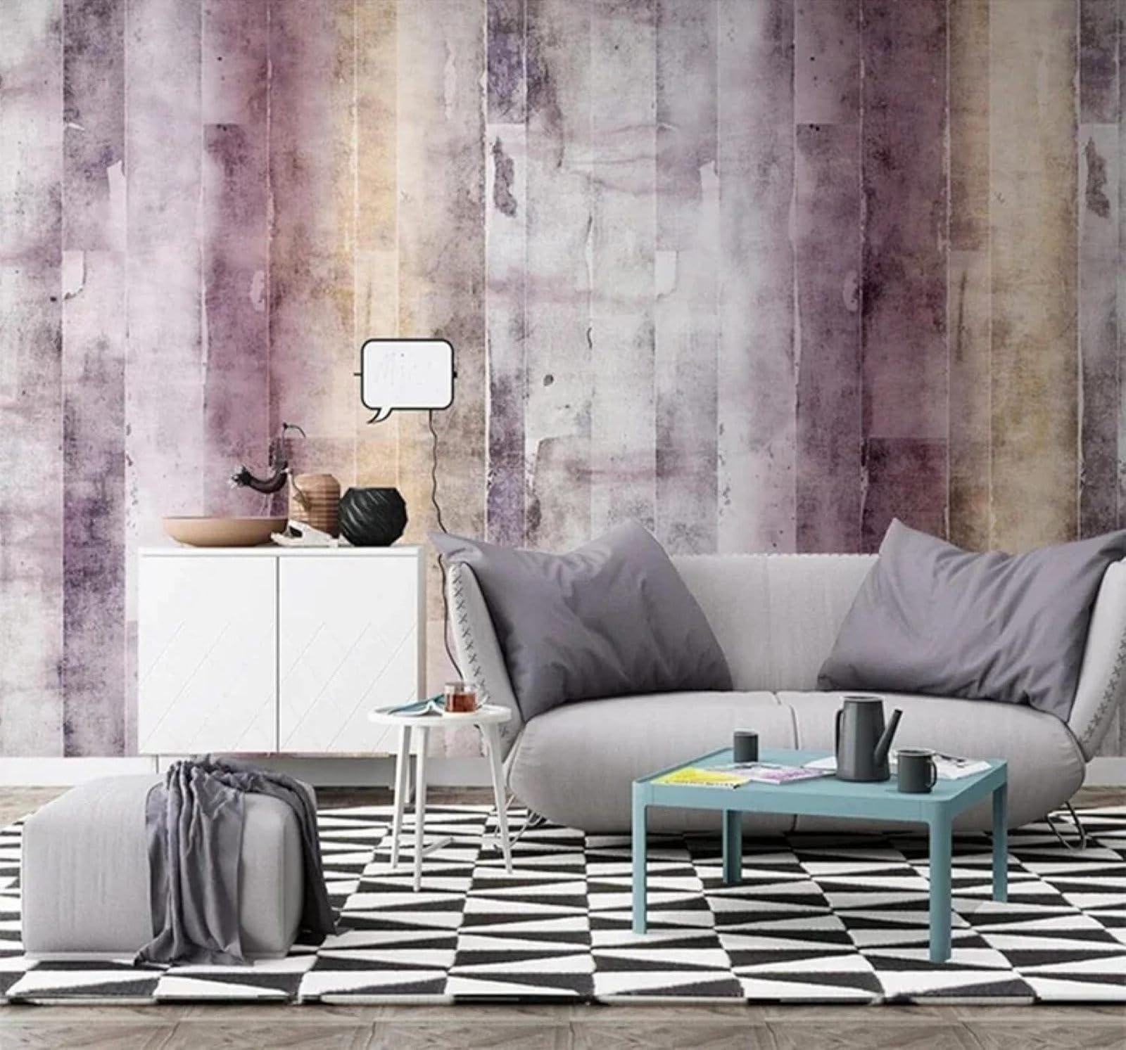 Tzxztt 300Cm×210Cm(B×H) Creative Art Colourful Graffiti Individuality Modern 3D Wallpaper Premium Textured Silk Neutral Tones Material Ideal For Living Room Bedroom-300Cm×210Cm