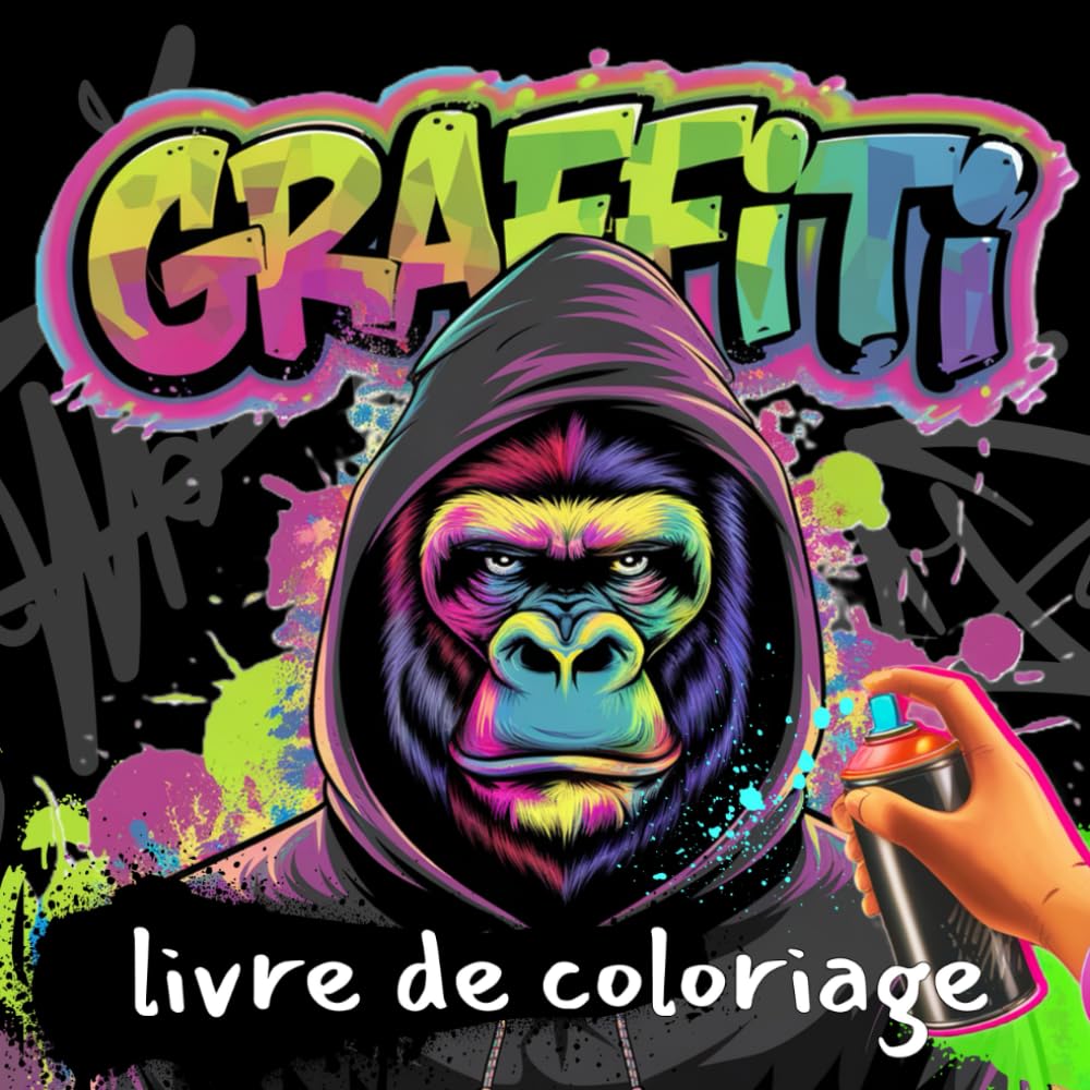 Livre de coloriage graffiti : 50 motifs graffiti street art pour garçons et filles