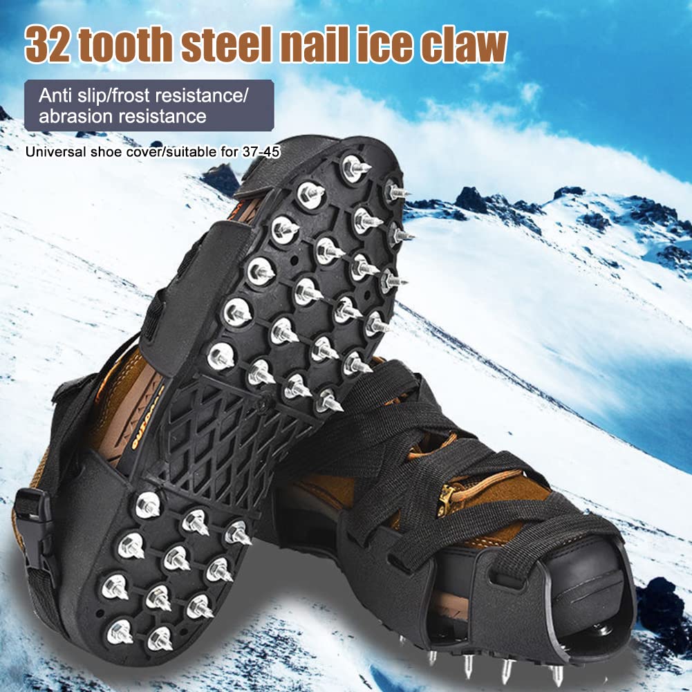 Ramponi Da Neve Per Scarpe 1 paio di ramponi da arrampicata antiscivolo 32 borchie ramponi da ghiaccio professionali ramponi da ghiaccio in acciaio inossidabile attrezzatura invernale for esterni