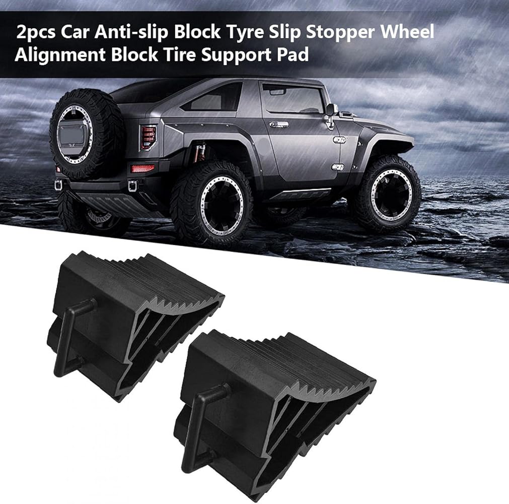 VOBOR Wielklokken - 2 stuks wielkisten Trailer Blokken Auto Anti-slip Blok, Band Stop Block, Band Slip Stopper, Stop Chocks Wiel Uitlijning Blok Band Ondersteuning Pad Voor Auto Trailer Truck