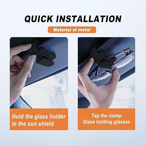 Miniatura 3 de Yonput 1 soporte de lentes de sol negro para visera de automóvil clip de tarjeta de boleto de metal soporte de clip para gafas soporte de clip para