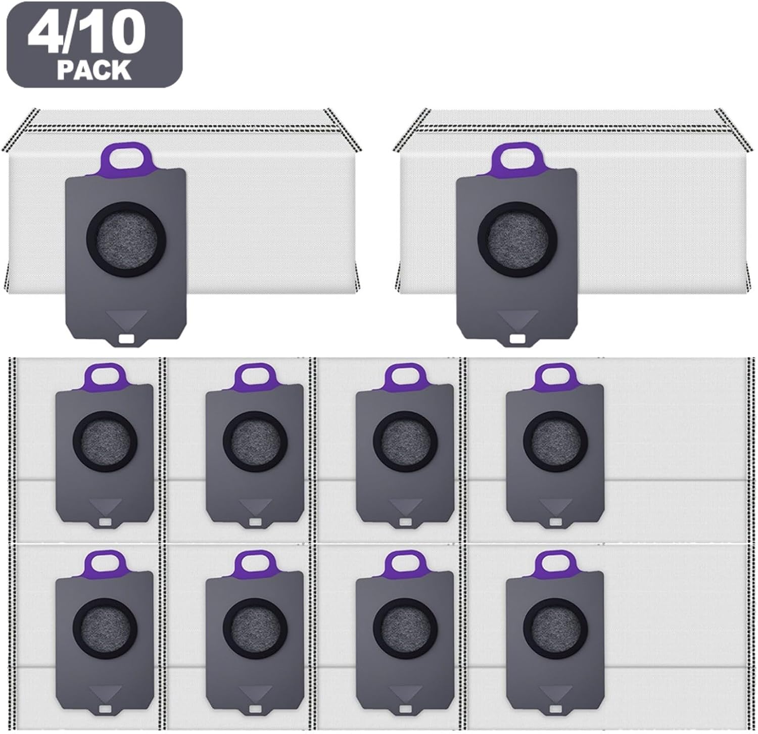 10 Pack Vacuum Bags fCompatible with For NARWAL For Freo X10 Pro / YJCC027 Robot Vacuum Automatic Dirt Disposal Bags(10 PACK)