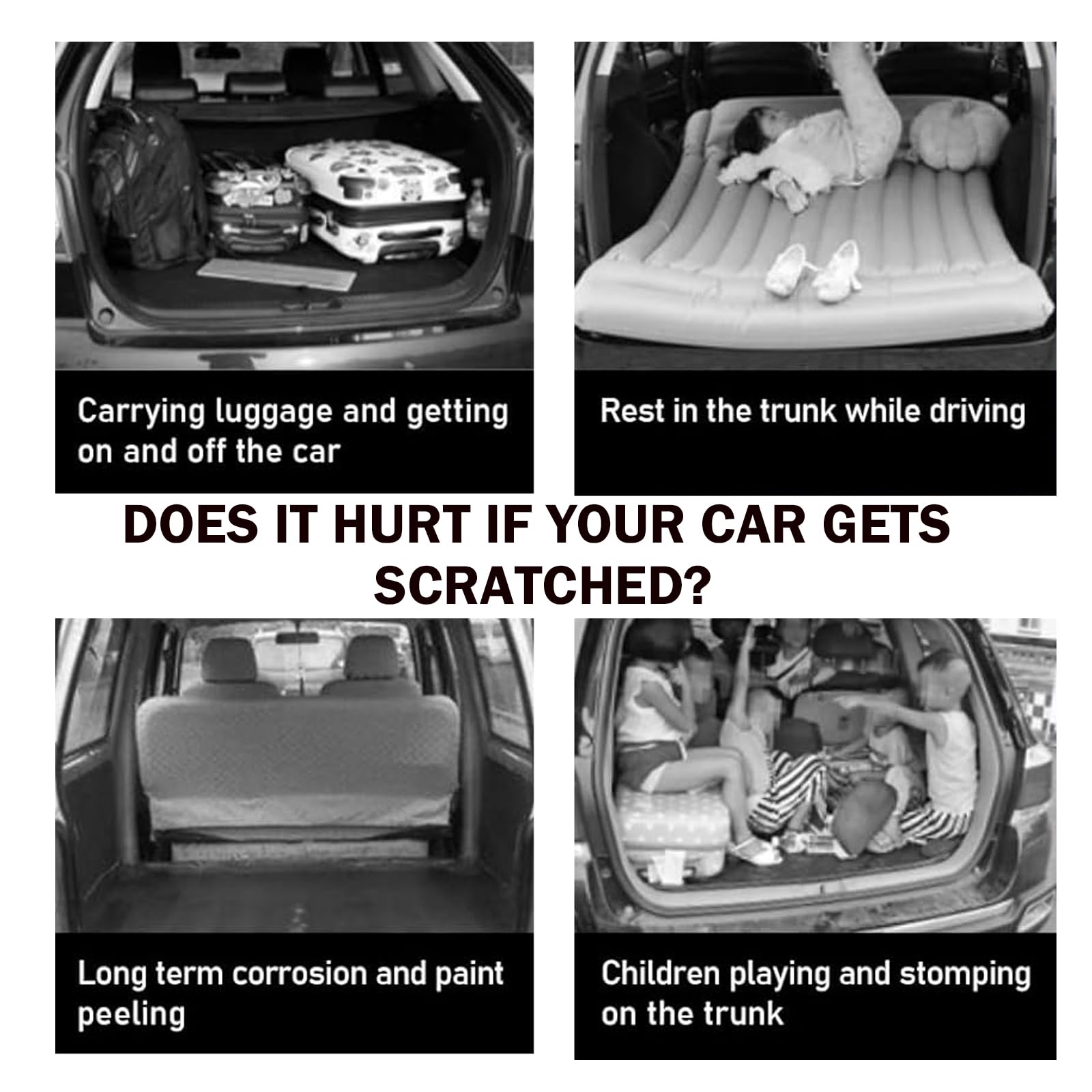 Rear Bumper Protector, 41 x 3.4 inches Universal Automotive Exterior Accessories, PVC Rubber Plastic Anti-Scratch Protection Sticker (Black)