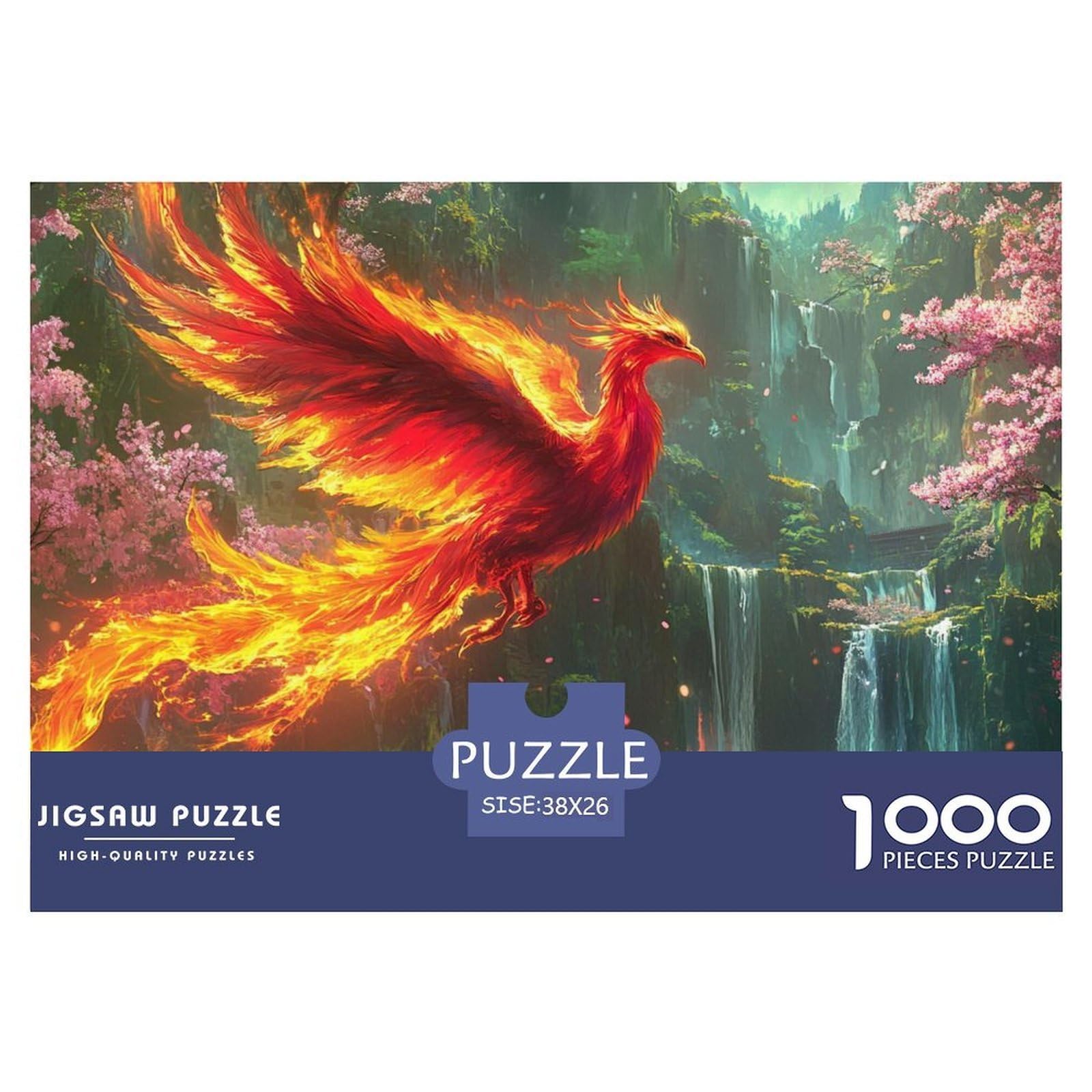 Puzzles Phoenix 1000 Piece Challenge Game for Adults,Mythical Creature Impossible Jigsaw Puzzles 1000 Piece Educational Games for Adults Or Families 38x26cm/1000pcs