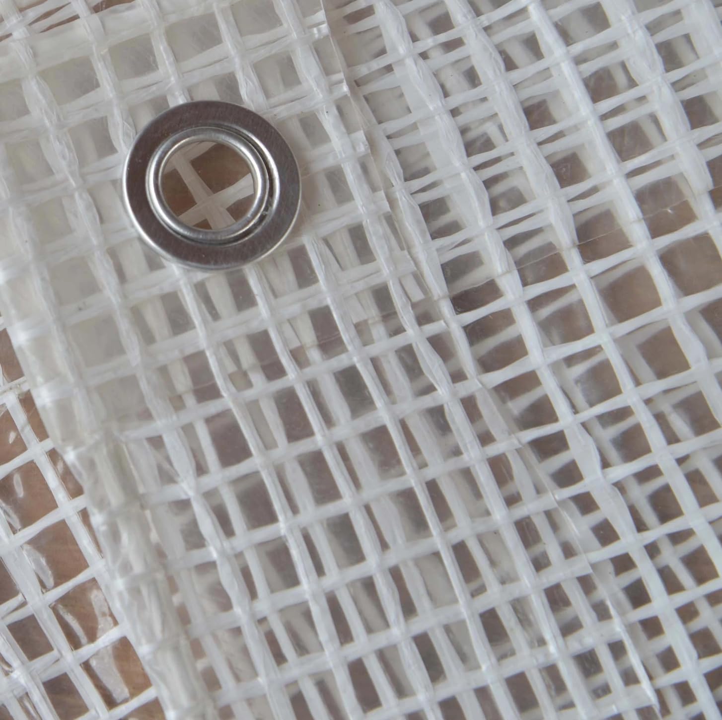 Telo Telone Multiuso Occhiellato Bianco Trasparente Retinato Con Occhielli 140 gr/mq per Esterno Resistente UV Impermeabile per Rimessaggi Tende Balconi Coperture (4x5 mt)