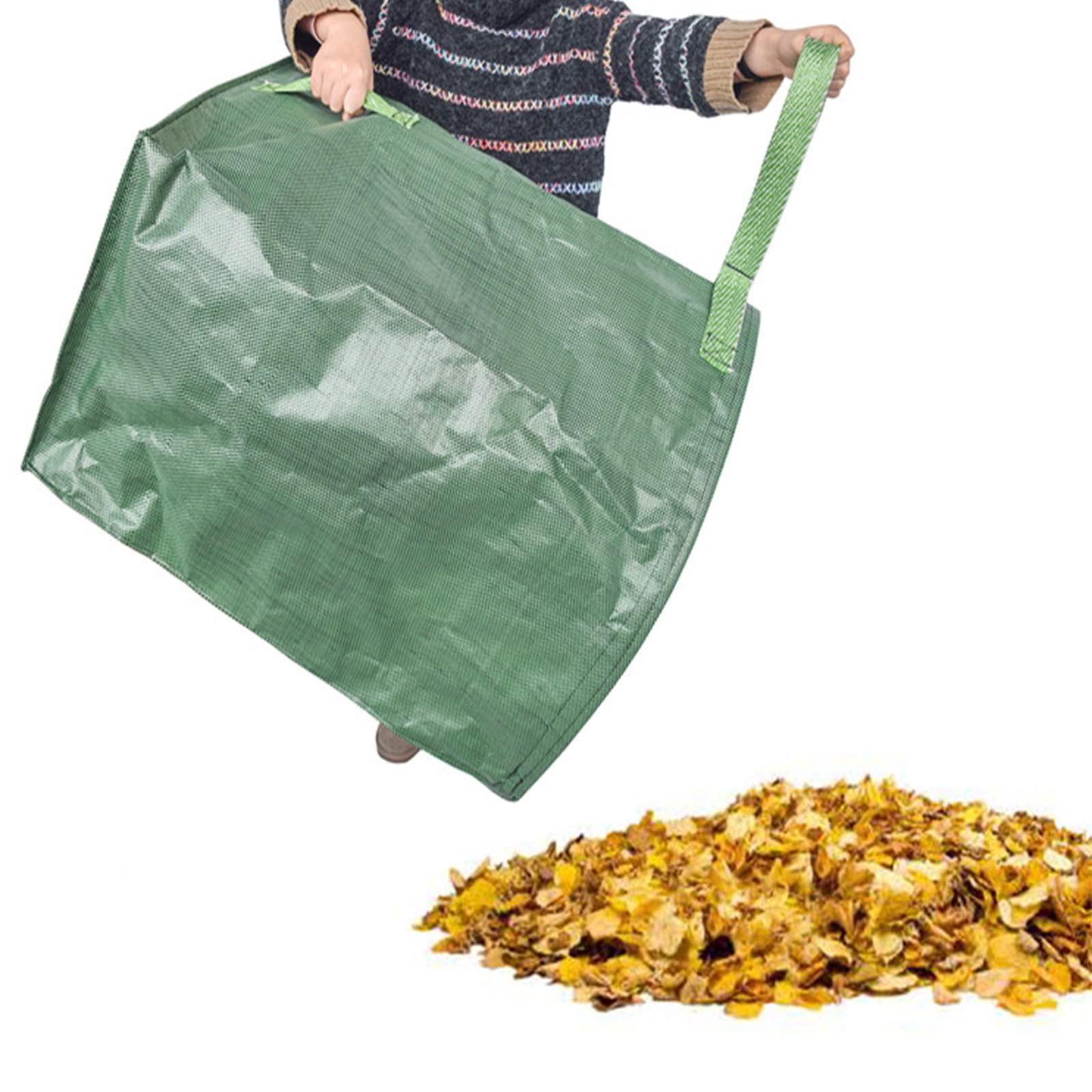 Lot de 2x200L Sacs à Déchets de Jardin Avec Poignées Anti-déchirure, 22x17x30 inches, Sacs de Jardin de Type Pelle à Poussière pour Ramasser Les Feuilles, Pliable et Réutilisable