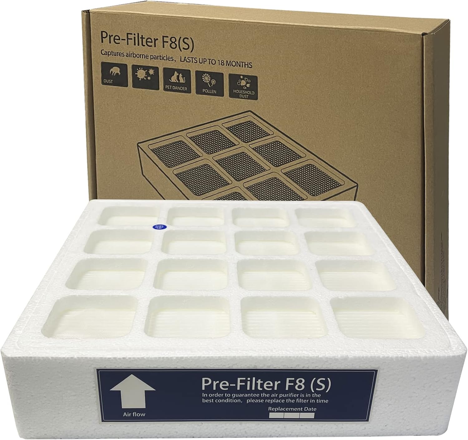 F8 PreMax Prefilter HEPA Replacement Filter Compatible with IQAir