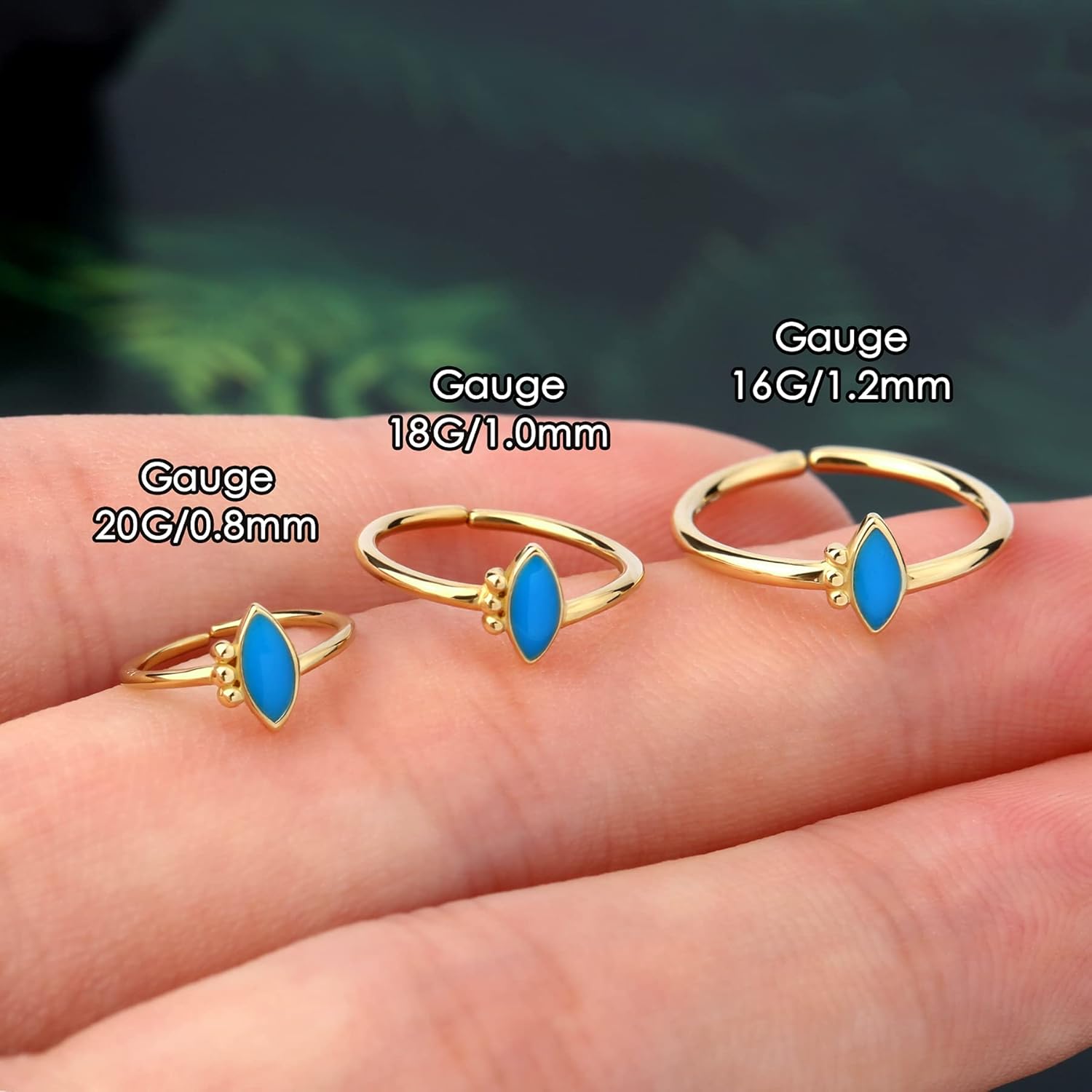 COCHARM 14K Real Gold Lip Labret Hoop 16g Double Hoop Solid Gold Daith Rook Earring 8mm/10mm/12mm 14Kt Yellow Conch Earring Hoop