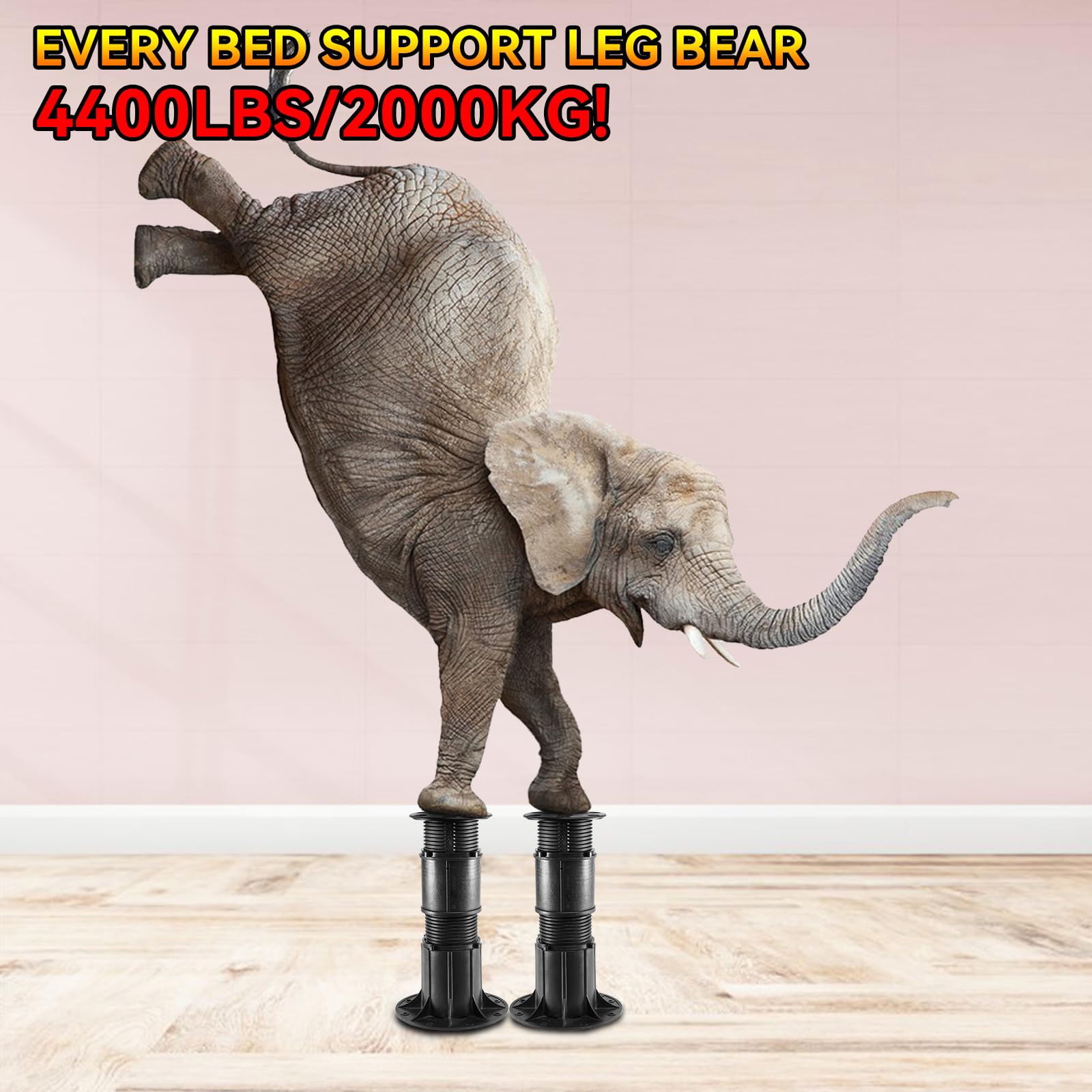 ALYCLIP Adjustable Height Bed Support Legs, Set of 4 Frame Support Replacement, for Bed Slats Queen, Heavy Duty Metal Replacement (9.45-13.8 in)