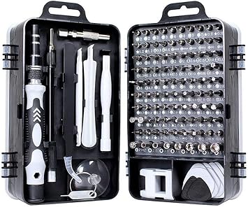 Conjunto de Chaves de Fenda de Precisão 115 em 1 Kit Ferramentas Reparo com Driver Magnético para Celular PC iPhone Notebook Console Óculos Câmera Bolsa Portátil Inclui 98 Bits Acessórios