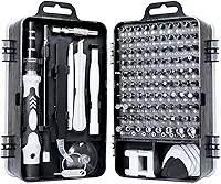 Conjunto de Chaves de Fenda de Precisão 115 em 1 Kit Ferramentas Reparo com Driver Magnético para Celular PC iPhone Notebook Console Óculos Câmera Bolsa Portátil Inclui 98 Bits Acessórios