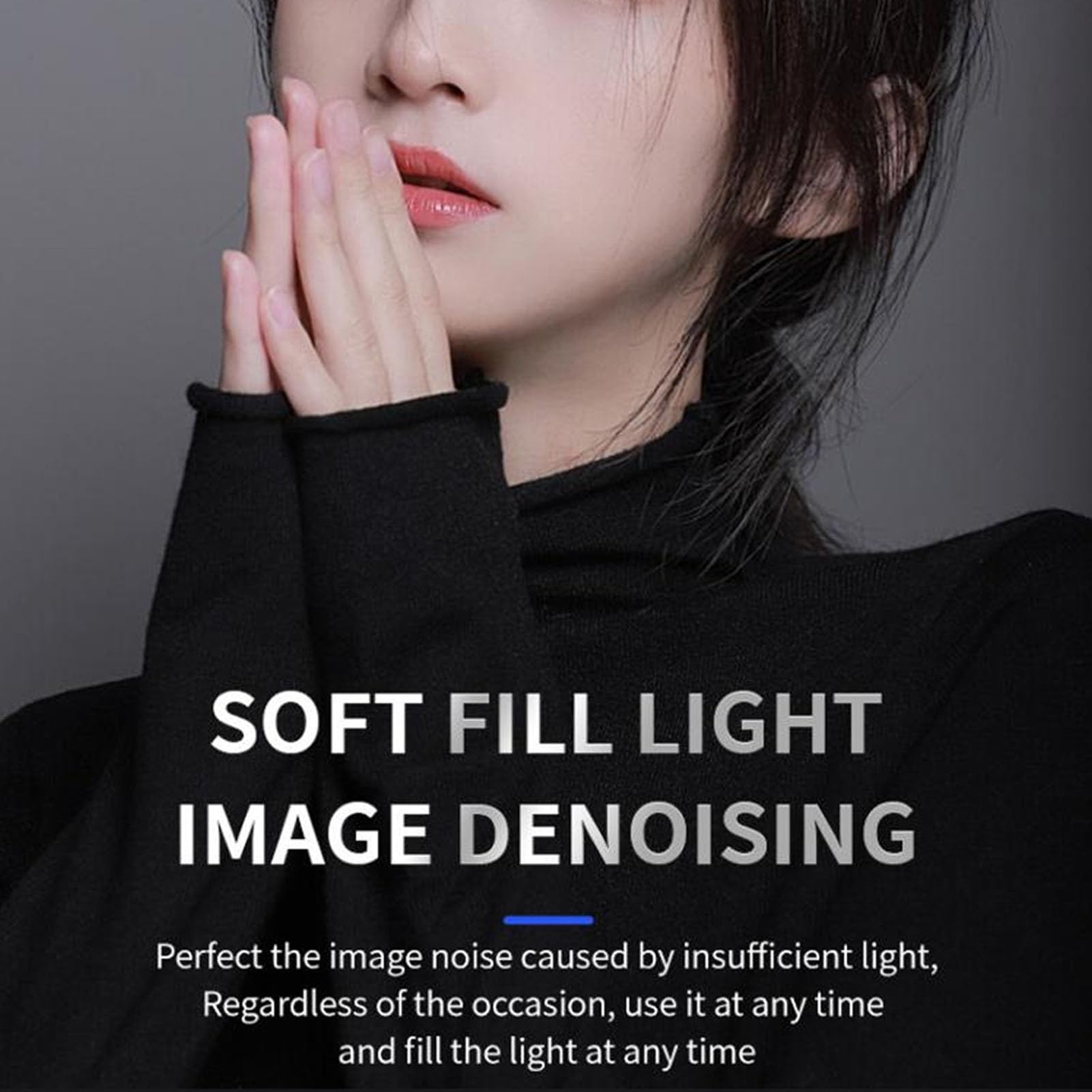 Generic Luz de Relleno LED Recargable para Cámara con Iluminación Suave, Instalación Rápida, Filmación de Vídeo Portátil para Vlog, Material ABS