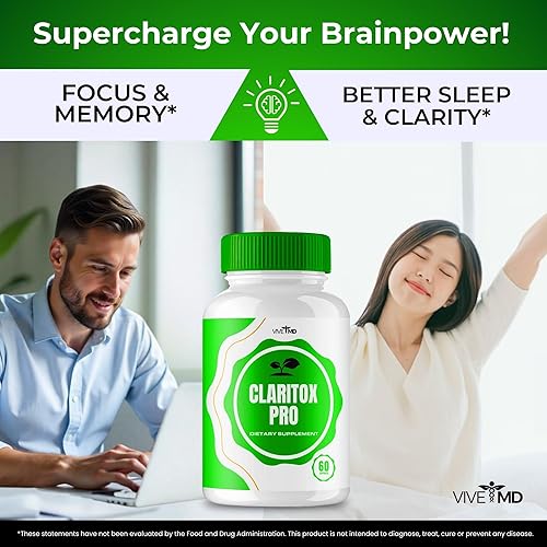 Miniatura 5 de VIVE MD Claritox Pro para cápsulas de vértigo, Claritox Pro para revisiones de vértigo, ClaritoxPro para suplemento de apoyo de vértigo, píldoras de