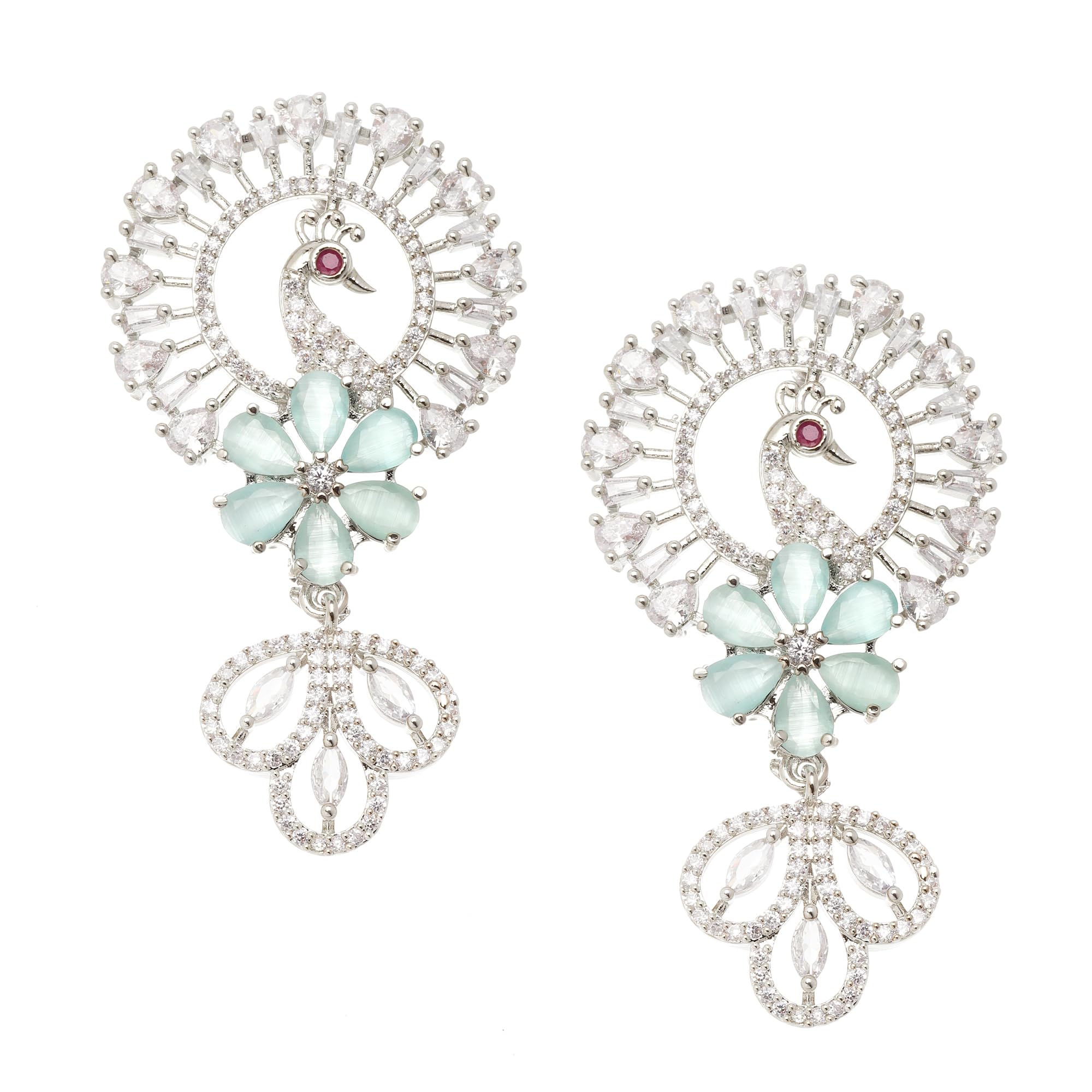 See full amazon price history chart for ZENEME Rhodium-Plated American Diamond Studded Handcrafted Peacock Shaped Drop Earrings For Girls and Women (Sea Green) ZENEME Rhodium-Plated American Diamond Studded Handcrafted Peacock Shaped Drop Earrings For Girls and Women (Sea Green) (B0CGF97ZG8) Amazon Price History, Amazon Price Tracker