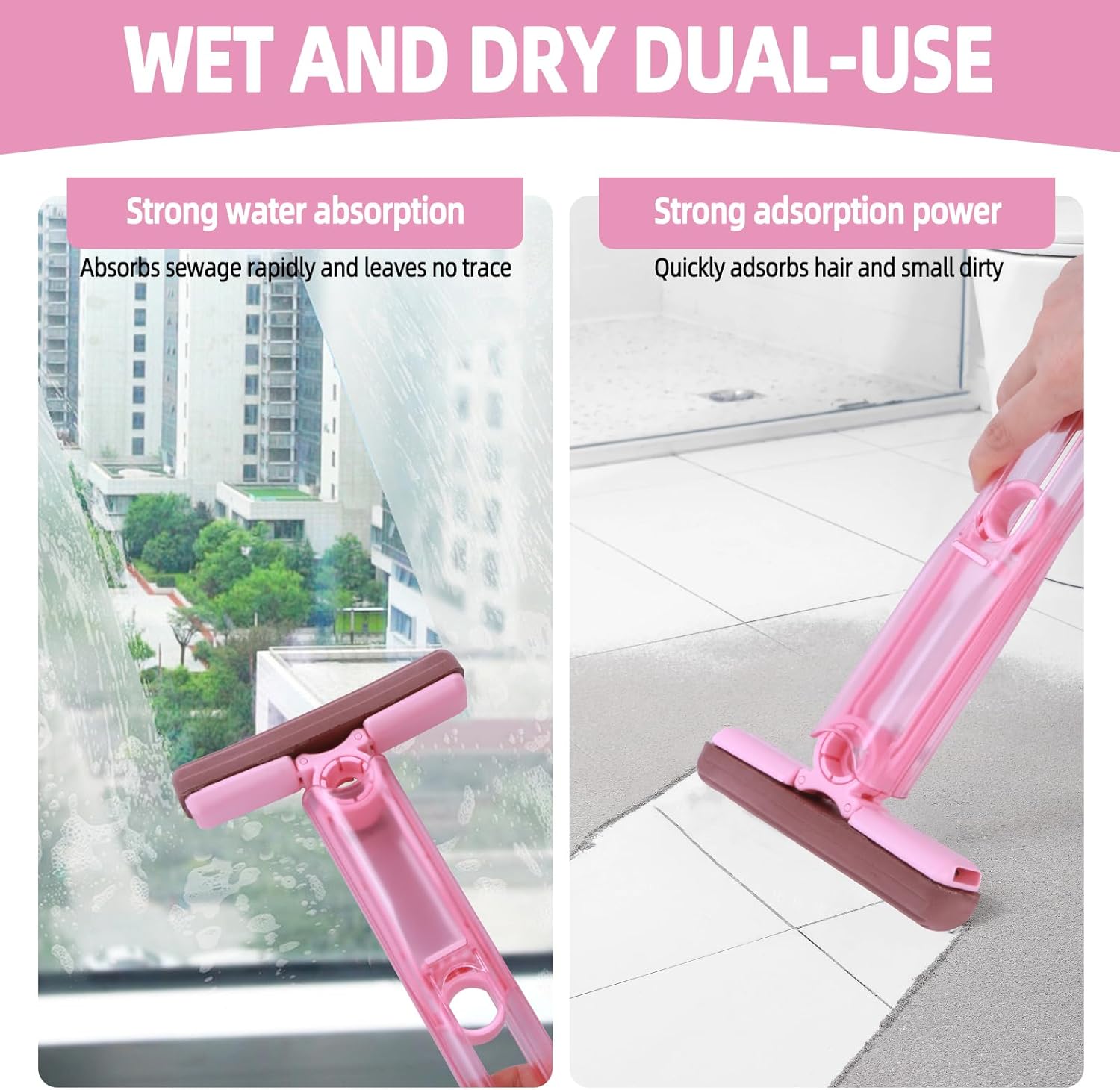 mini Foldable Desktop mop,mini mop for Kitchen Counter,Wet and Dry Use Cleaning System, Also Suitable for bathrooms, Living Rooms, etc.(6 Soft Mop Head + 2 Squeeze Handle+ 4 Hooks)