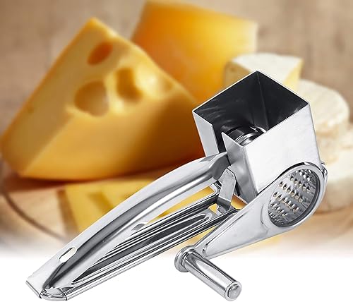 Miniatura 3 de CHICIRIS Rallador de queso rotativo, rallador manual de queso de acero inoxidable, multifuncional manual de mano, triturador de queso, cortador para