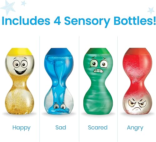 Miniatura 2 de hand2mind Botellas sensoriales de expresa tus sentimientos emociones primarias, juguetes sensoriales para niños pequeños, juguetes silenciosos para
