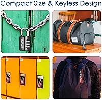 Vista 8 de GIVERARE 4 Pack Combination Lock, 3-Digit Padlock Keyless, Resettable Luggage Locks for Backpack, Gym & School & Employee Locker, Weatherproof