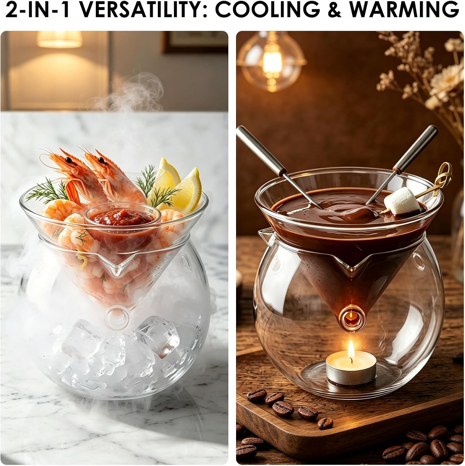 Crystal Clear 12.5oz Chilled Glass Serving Bowl