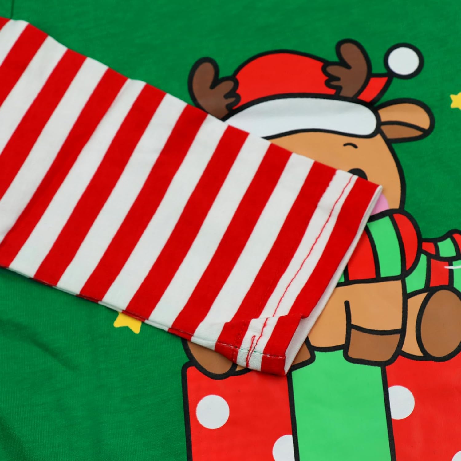 Kids Ugly Christmas Shirt Boys Girls Reindeer T-Shirts Stripe Long Sleeve Santa Claus Tees Tops Xmas Clothes 2-7 Years - Image 6