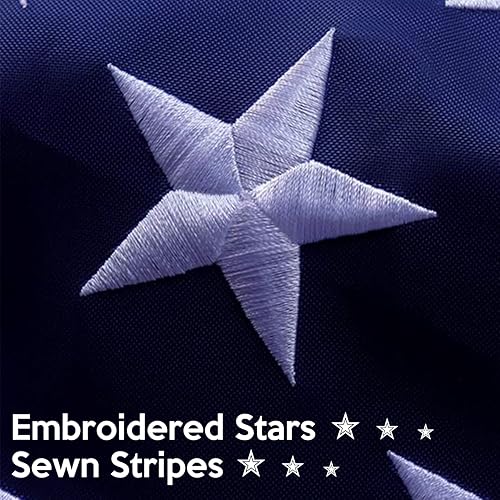Miniatura 3 de Cheeerrrs - Bandera estadounidense de 3 x 5 pies, estrellas bordadas, extremadamente duradera y resistente a la decoloración, bandera estadounidense