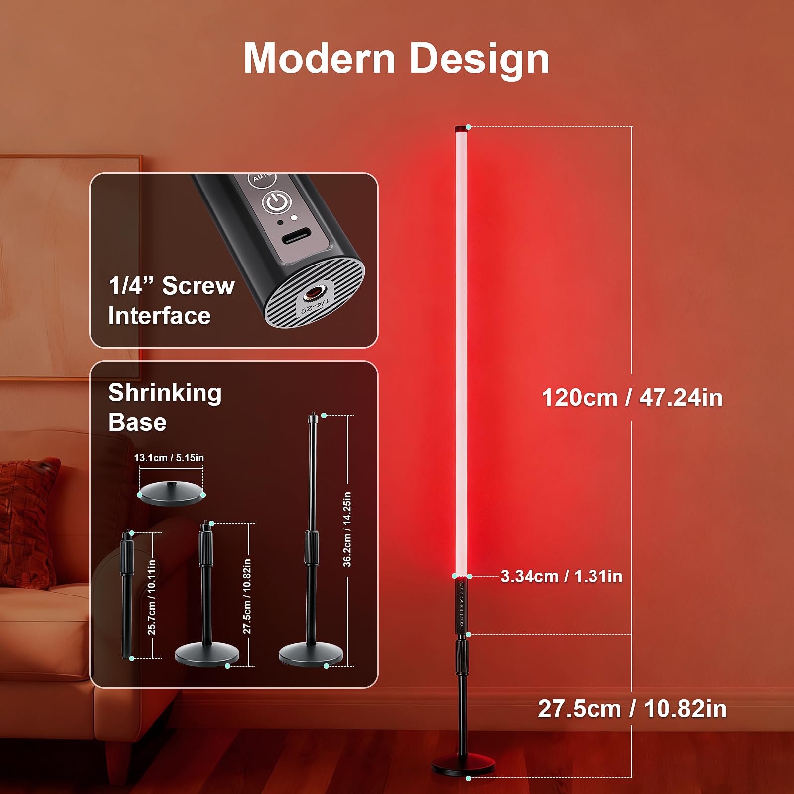 LUXCEO 6 Stück 120cm LED Video Lichtstab Mood1Pro Mit Stativ,integrierter Akku,LED Fotografie Lichtdimmbar und Speicher,RGB-Fotolampe für YouTube,TikTok,Spiel-Streaming,Partybar,Foto-Beleuchtung