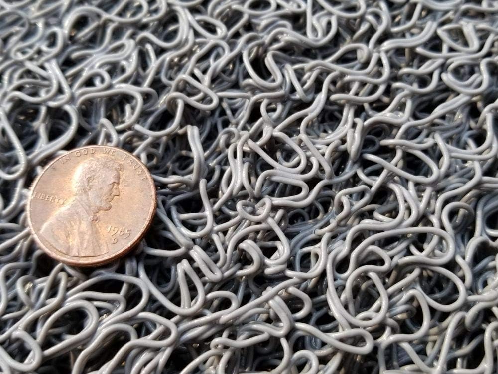 VinLoop Vinyl Pool, Bathroom, Locker Room, Shower, Spaghetti Mat by MattingExperts Drains Water, Comfortable Looped Mat (4x11, Grey)