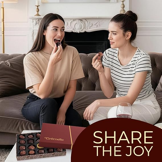 Cremelle Chocolate Gift Box, 20 Pieces Collection of Mothers Day Chocolate Gift Basket, Perfect Chocolates Assortments for Any Occasion, Holidays, Birthdays, Anniversaries, Corporate Gourmet Gifts Baskets and More