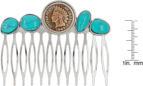 Miniatura 4 de American Coin Treasures Indian Head Penny Coin Peine para el pelo | Moneda original de Estados Unidos de un centavo | Accesorio de peinado |
