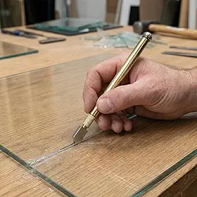 Cortador de vidro diamante multifuncional – ferramenta de corte manual de azulejos e espelhos, sem necessidade de bateria, aço dourado, vidro