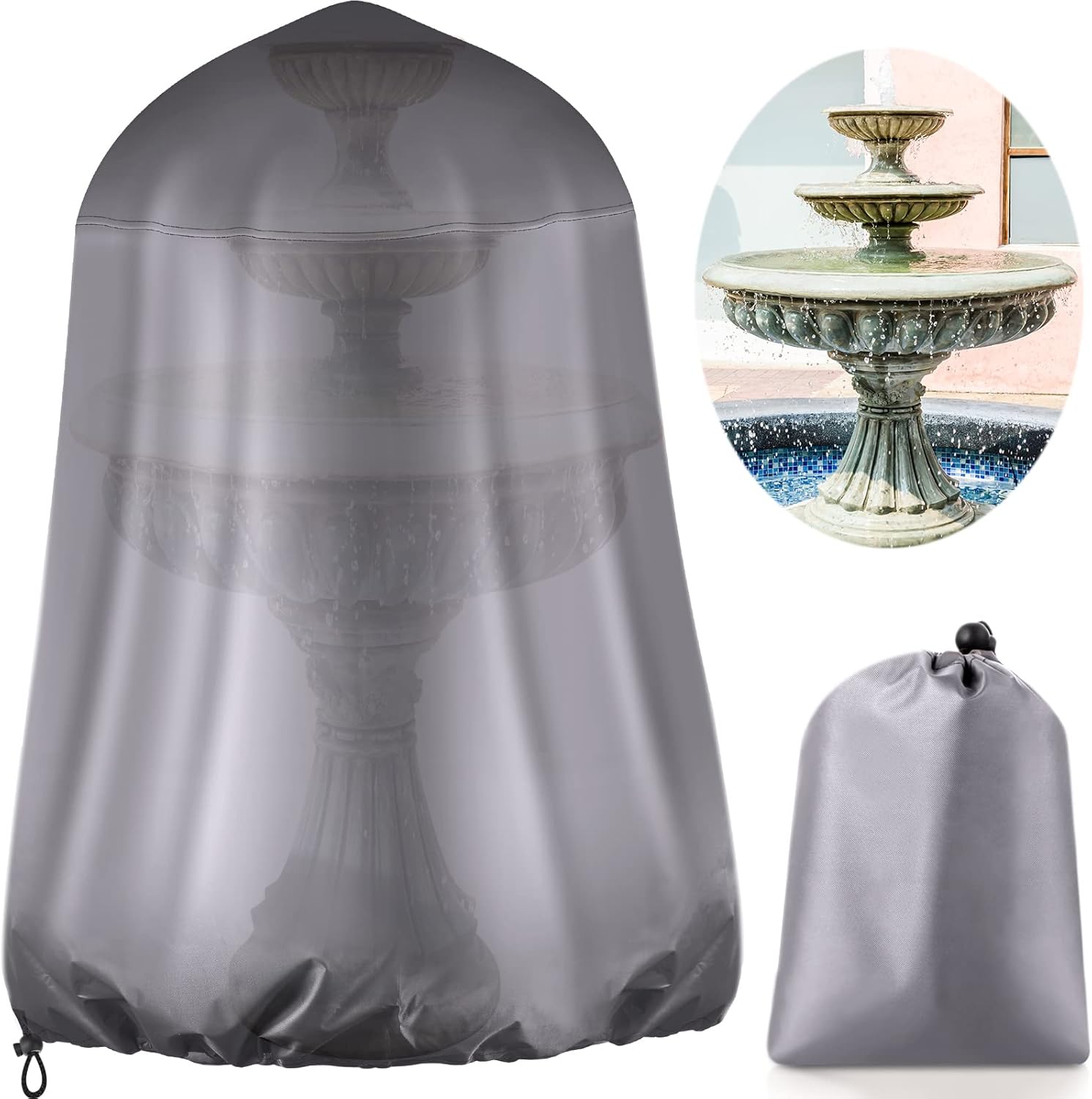 36"x42" Garden Fountain Covers for Winter 600D Oxford