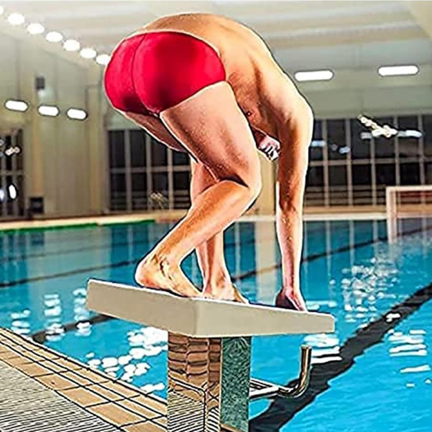 Heavy Duty Diving Pool Diving Board, Pool Diving Platform with Stainless Steel Base 304 Stainless Steel Non-Slip Surface, 550 lbs Weight Capacity, Suitable for Competition