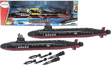 16.5 Inch Toy Navy Black Submarine with Sound Effects and Torpedo 2 Pack