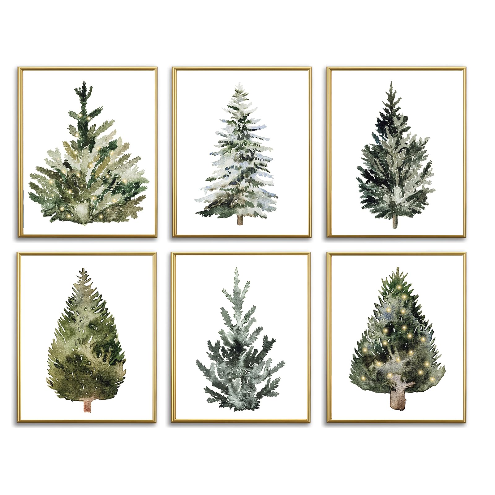 Imágenes botánicas estéticas AUNMER de pinos para una pared navideña elegante 8