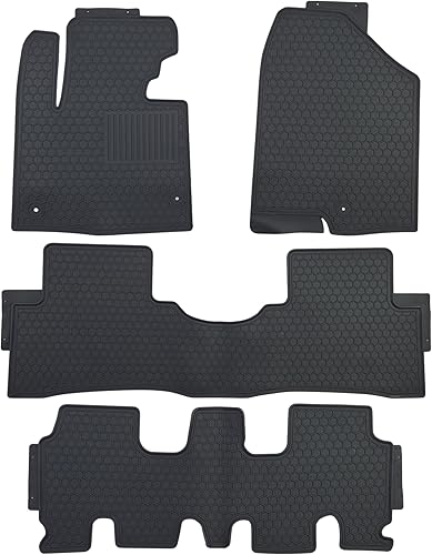 Miniatura 3 de Alfombrillas para Hyundai Santa FE 3ROW 2013 2014 2015 2016 2017 2018 All Weather Rubber Set Negro antideslizante Flex