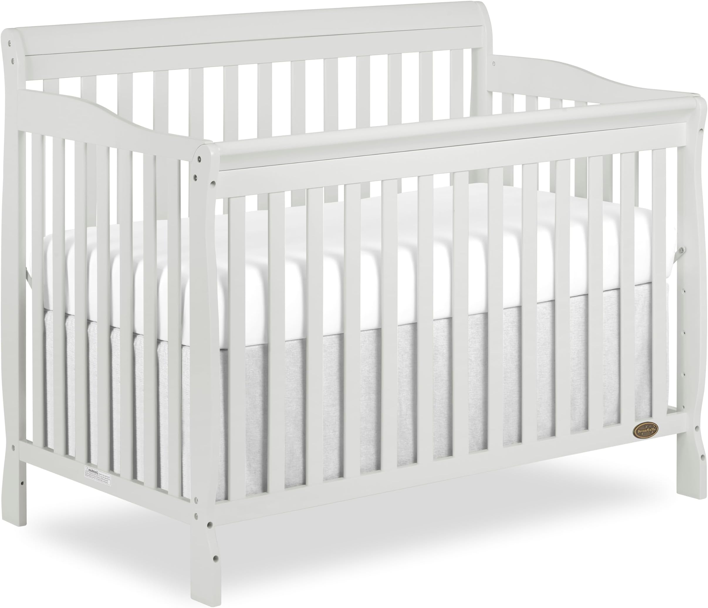 Dream On Me Ashton 4-In-1 Convertible Crib In Grey, Greenguard Gold, JPMA Certified, Non-Toxic Finishes, Features 4 Mattress Height Settings, Made Of Solid Pinewood