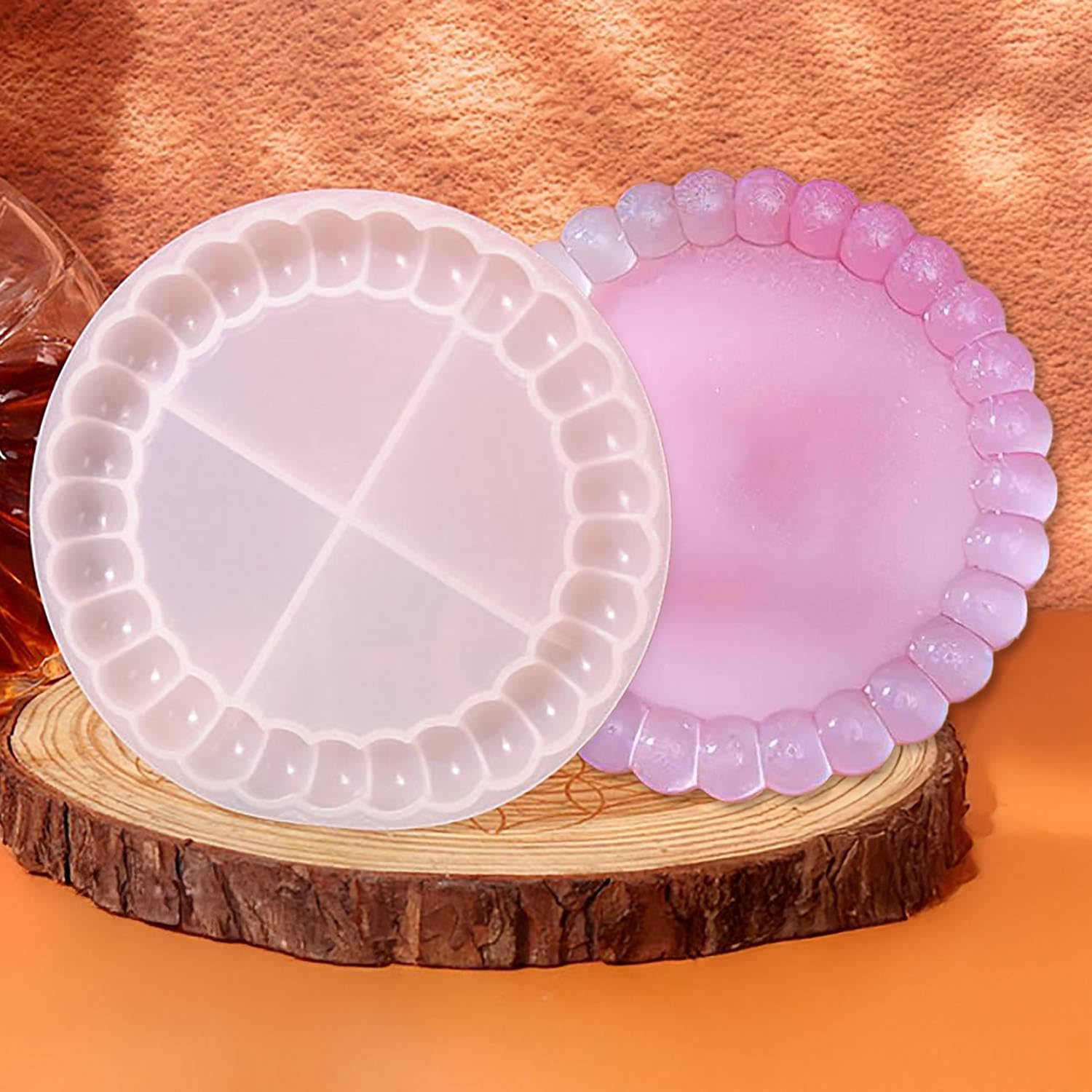 Silicone Bubble Round Tray Mould 143mm JSM34 | Beaded Edge Design, 135ml Capacity, Resin Craft Mould, 17mm Height, Coaster & Tray Making-image-20