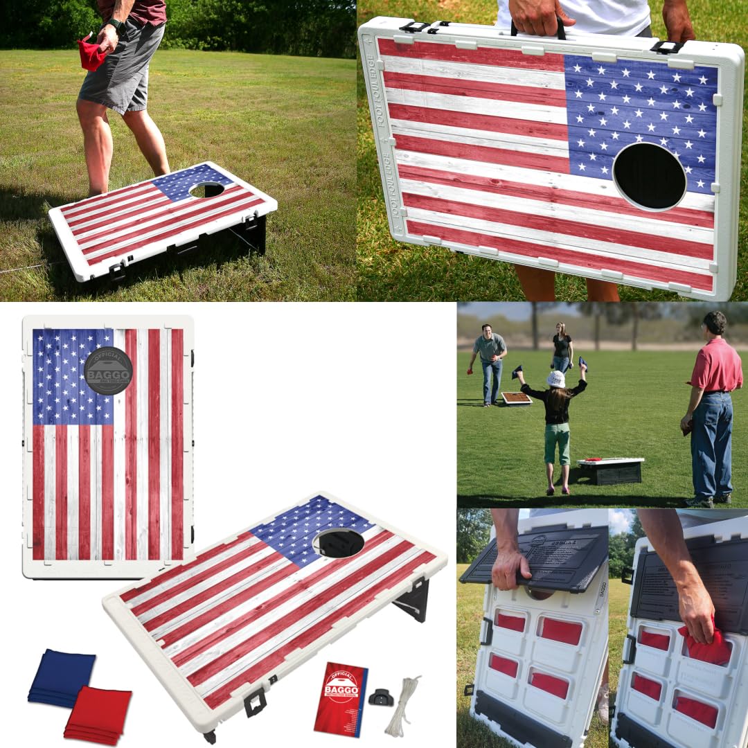 USA American US Flag Baggo Bean Bag Toss Portable Cornhole Tailgate Game