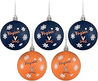 Vista 12 de FOCO NCAA - Juego de 5 adornos inastillables para árbol de Navidad con logotipo del