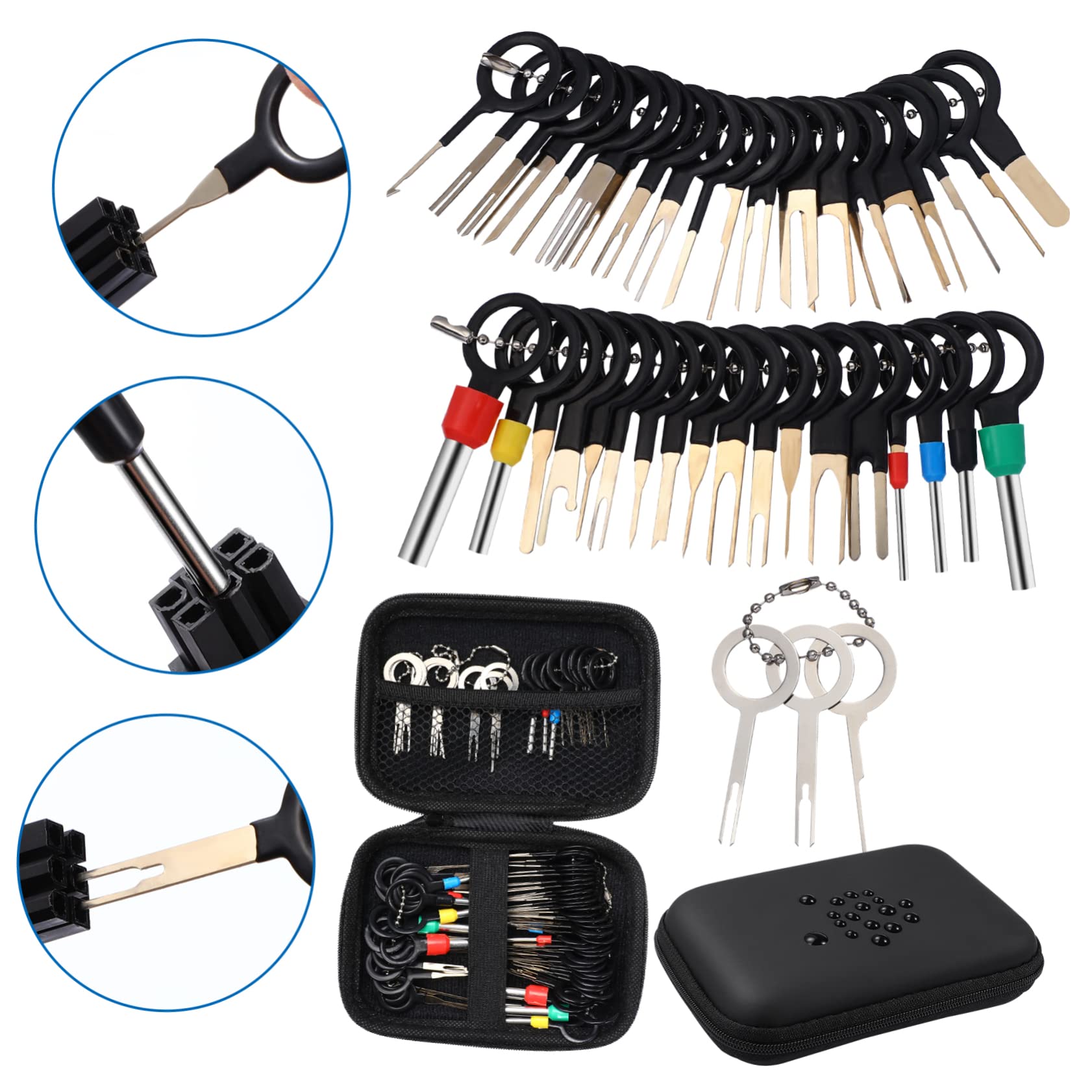 VALICLUD 76pièces Kit Outils Extraction De Bornes De Voiture Extracteur De Broches Outils Automobiles pour Systèmes Électriques Et Charnières