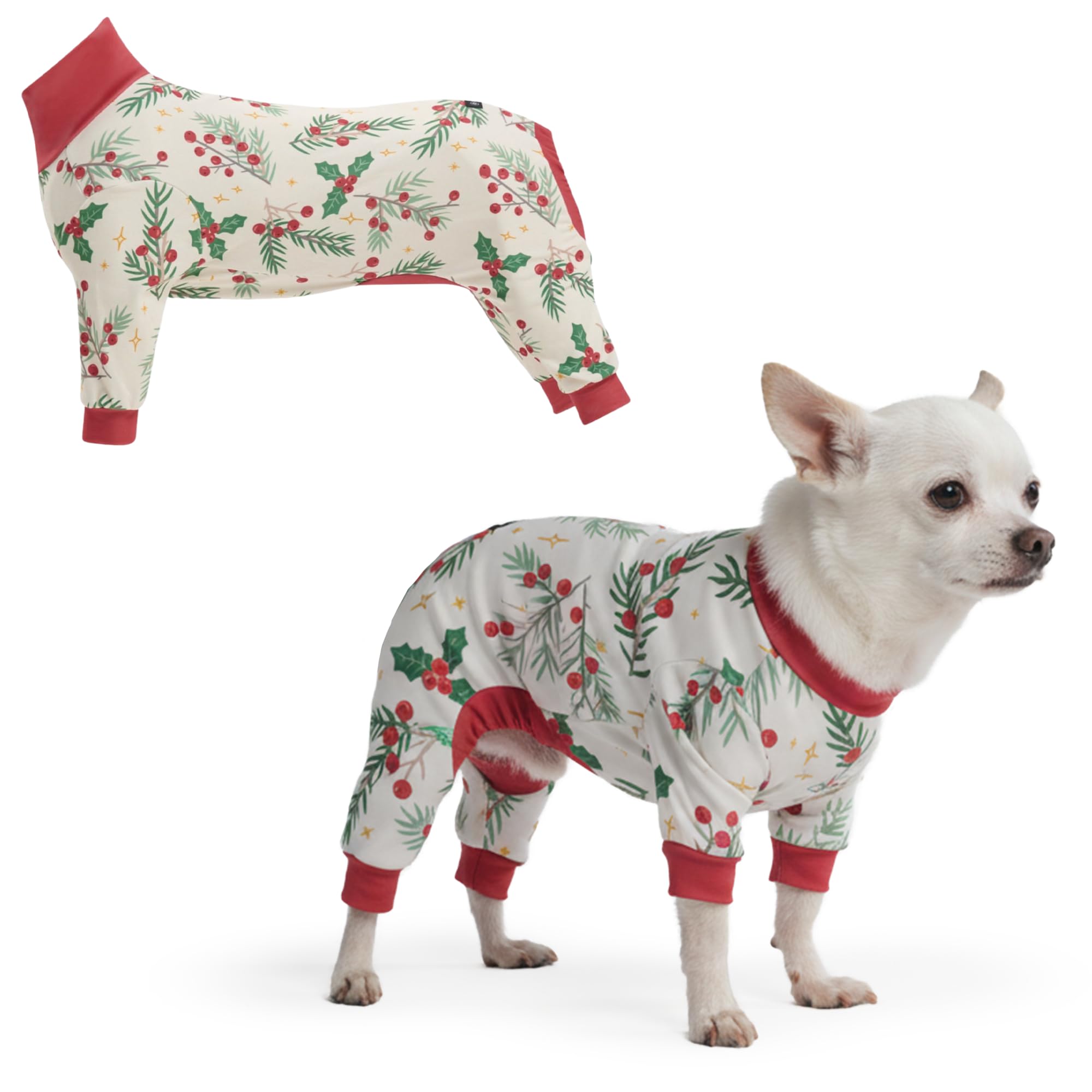Spark Paws Christmas Dog Pajamas - Onesie Recovery Surgery Suit PJS