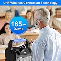 Vista 5 de Sistema de micrófono inalámbrico UHF para auriculares: Auriculares con micrófono - Pantalla digital LED, micrófono de cabeza y de mano 2 en 1