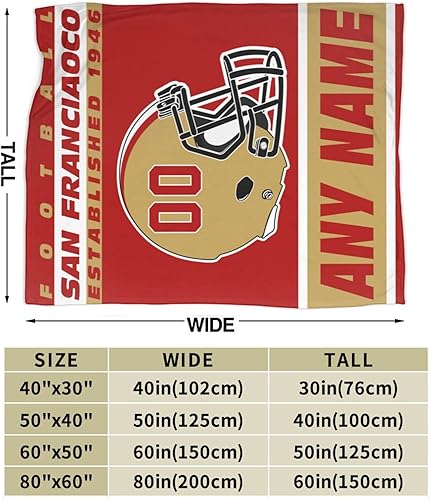 Miniatura 3 de Manta personalizada de fútbol con cualquier nombre y número para hombres, mujeres y jóvenes