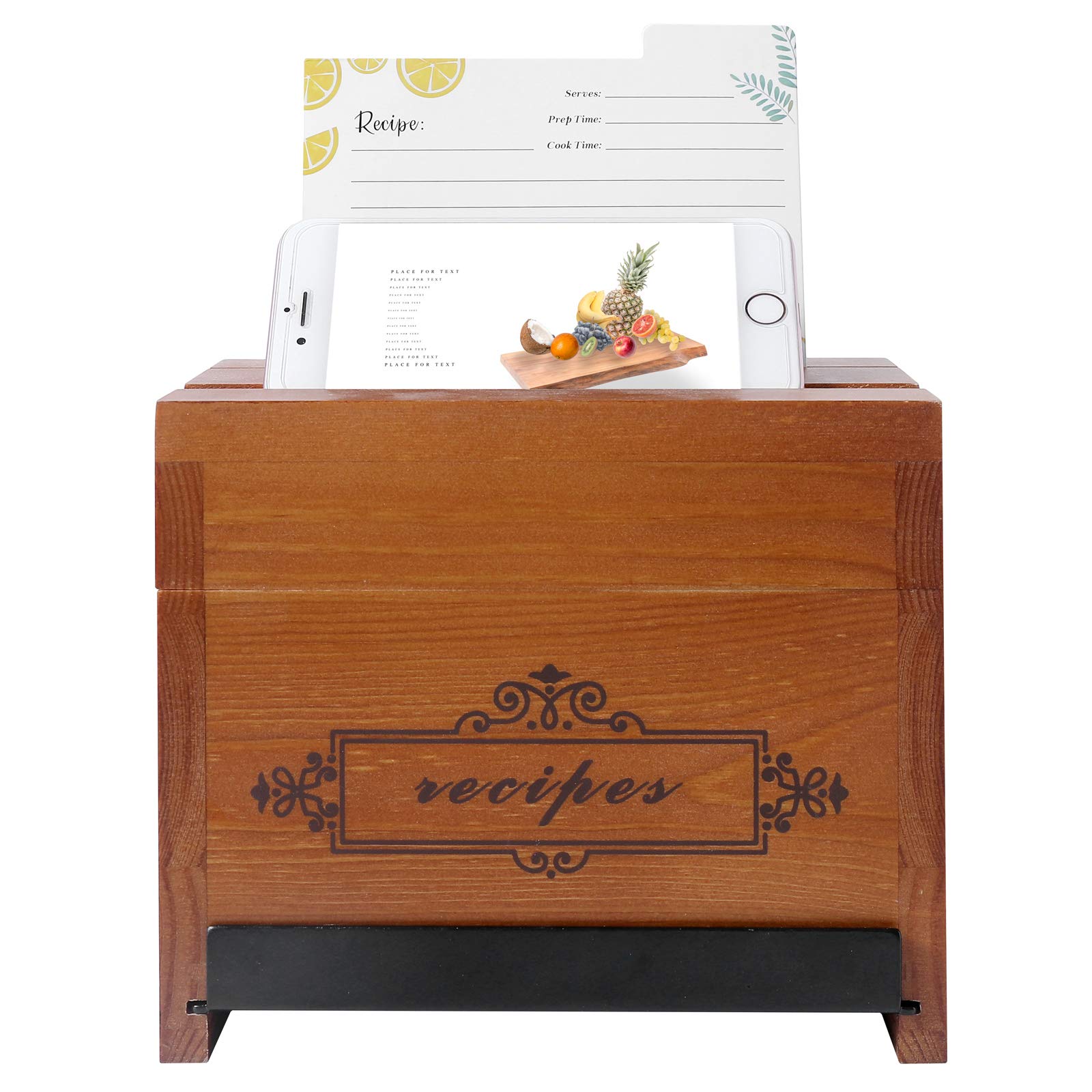 WELLAND Wood Recipe Box - Organize Your Recipes! -8 WELLAND Wood Recipe Box - Organize Your Recipes! -8